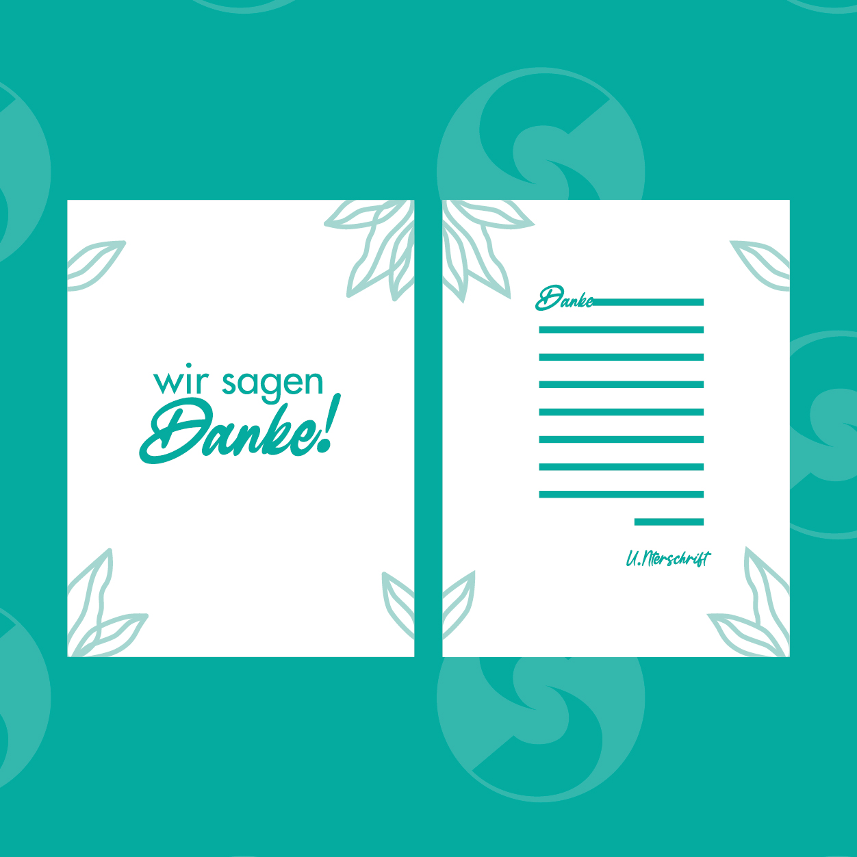 Doppelseitige Danksagungskarten